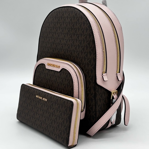 Michael Kors Medium Jaycee Zip Packet Backpack Large Continental Wallet Wristlet - Picture 3 of 9